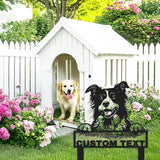 Custom Border Collie Dog Garden Stake Metal Name Sign, Personalized Dog House Garden Sign Customized Border Collie Welcome Signs Address Plaque Gardening Decor Gift for Gardeners Dogs Lover