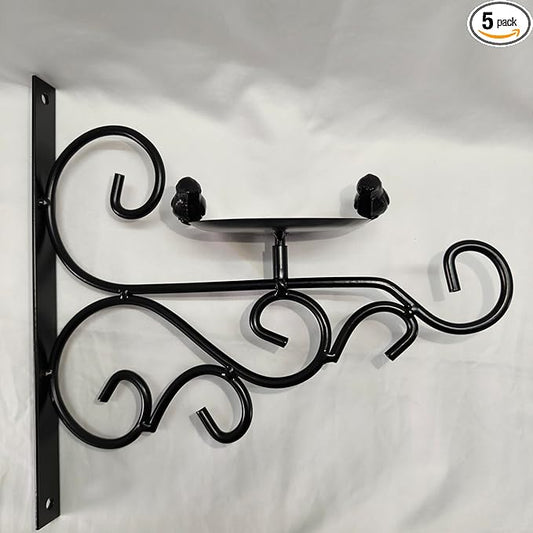 JunC Black Iron Candle Holder Hanger with Hooks for Hanging Plants Indoor Outdoor Wall Mount, Metal Bracket,Bird Feeder Hook, Wind Chime Holder (10lb Capacity) (Candle)