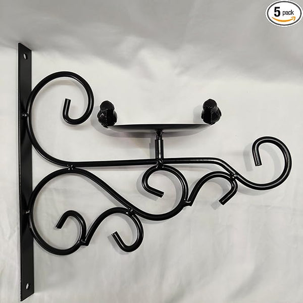 JunC Black Iron Candle Holder Hanger with Hooks for Hanging Plants Indoor Outdoor Wall Mount, Metal Bracket,Bird Feeder Hook, Wind Chime Holder (10lb Capacity) (Candle)