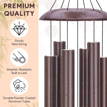 Personalized Wind Chimes, 36inch Sympathy Wind Chime, in Loving Memory for Loss of Loved Grandpa/Dad/Friends Loves Fishing, Metal Large Memorial Condolences Gifts (Produced in USA)
