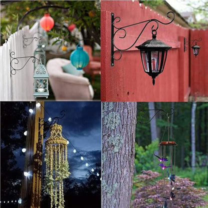 TIHOOD 4PCS Metal Plant Bracket Iron Wall Mount Lanterns Hangers for Hanging Bird Feeders, Lanterns, Wind Chimes, Planters, Outdoor Decoration Hooks | Lanterns Hangers, Lanterns, Wind Chimes, Planters