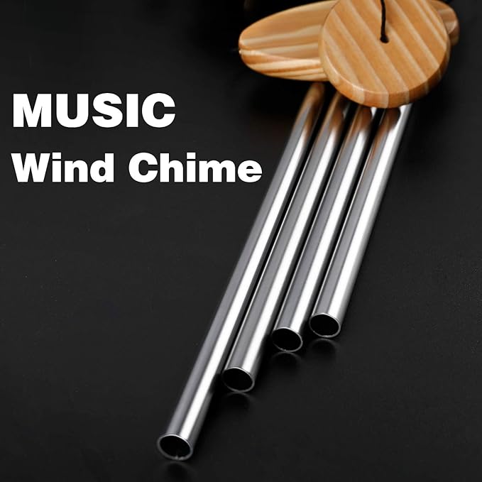 DesGully Wind Chimes,Hummingbird Solar Wind Chimes for Outside,Aluminum Tubes Memorial Wind Bell for Garden/Patio Decor Thanksgiving Gifts for Mom, Wife, Grandma Neighbors(25 Inch Deep Tone)