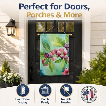 Caroline's Treasures Connecticut Mountain Laurels in Watercolor House Flag Large Porch Sleeve Pole Decorative Outside Yard Banner Artwork Wall Hanging, Polyester, House Size, Multicolor