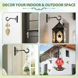 BOLITE Plant Hangers, 6 Inch Hanging Plant Brackets Outdoor or Indoor, Wall Hooks for Hanging Hummingbird Feeders, Bird Feeders, Planters, Lanterns, Wind Chimes, 2 Pack, Black, Gifts for Women Men