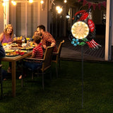 MUMTOP Outdoor Thermometer for Patio - Indoor Outdoor Wall Thermometer with Solar LED Light Cardinal Design - Decorative Temperature Gauge for Home or Garden Decor