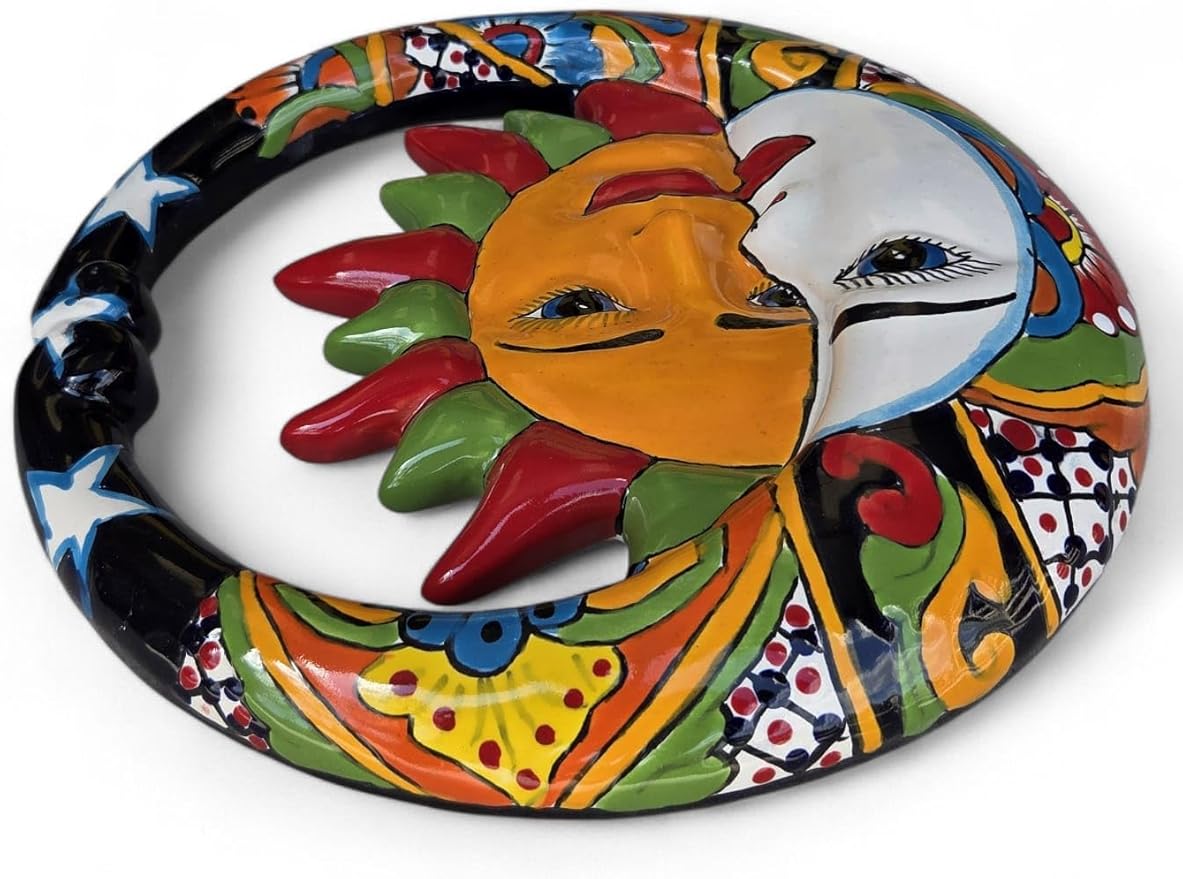 Hanging Wall Eclipse Medium Indoor Outdoor Multi Colored Figure Glazed