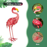 Metal Garden Statues Outdoor Decor, Pink Flamingo Outdoor Sculptures Yard Art Decoration for Home Patio Lawn Backyard, Gift for Women Lovers Moms