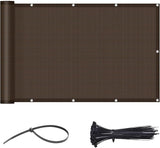 LOVE STORY 3.3'x19.7' Brown Balcony Screen Privacy Fence Cover (HDPE) UV Protection Weather-Resistant 3 FT Height Shield for Deck, Patio, Backyard, Outdoor Pool, Porch, Railing