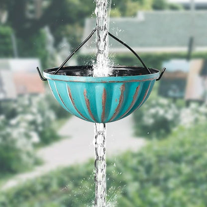 Tfro & Cile Butterfly Rain Chain Gutter Downspout Catcher Outside Water Diverter Decorative Garden Rain Cups Chime Home Decor - 8 1/2 Feet Long