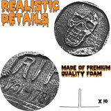 CAMIRUS 17" Halloween Foam Tombstones, 5 Pack RIP Tombstones Graveyard Headstone Decor with 10 Bonus Metal Stakes for Halloween Yard Garden Lawn Patio Outdoor Decorations