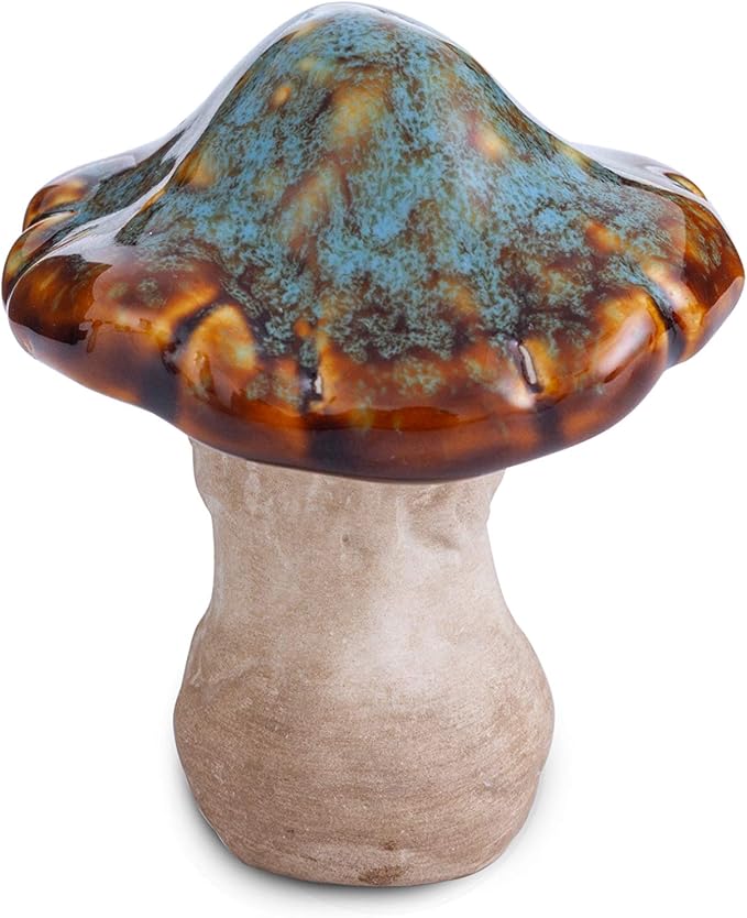 Ceramic Mushrooms Figurine Garden Decor, Lawn Mushrooms Decor, Garden Pots Decoration, Set of 4, 3 Inches High