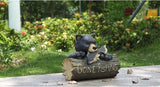 HI-LINE Bear with Gone Fishing Sign Outdoor Garden Statue - 12.25" - Black
