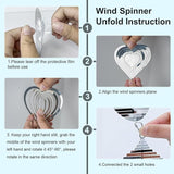 12Pcs Heart Bird Scare Discs, 4Set Highly Reflective Hanging Wind Spinners Outdoor Metal Bird Reflectors for Outside Garden Decor Lightweight Bird Devices to Scare Birds Away from Yard Porch