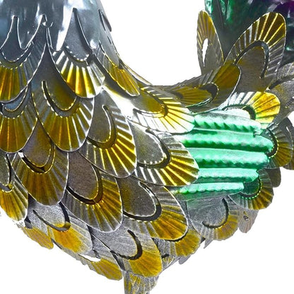 Metal Rooster Statue Garden Chicken Sculpture Decoration Metal Yard Art for Yard Outdoor Indoor Decoration (#A)