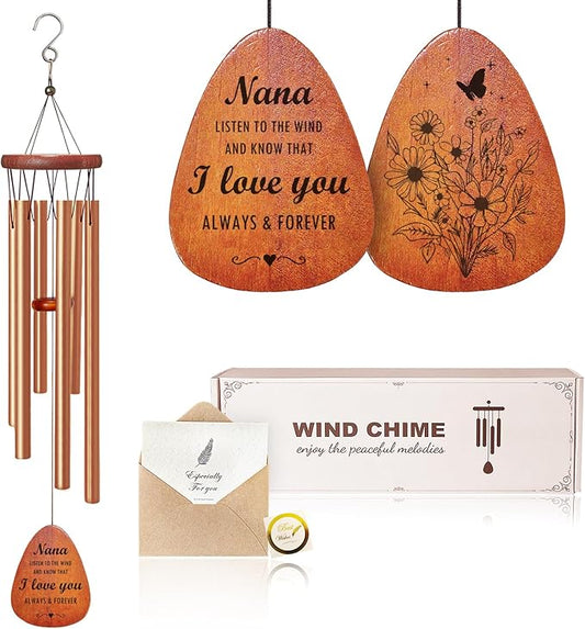Gifts for Grandma Nana from Grandkids Granddaughter Grandchildren, Wind Chimes Birthday Gifts for Nana Grandma Garden Patio Decoration