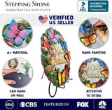 OrnamentallyYou Elegant Resin Stepping Stone, Outdoor Garden Pathway Decoration (Garden with Butterflies Stepping Stone, 9.5" Decorative Outdoor Decoration)