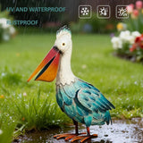 Kircust Pelican Statue Outdoor Bird Sculptures Home Decor Pond Ornaments Metal Yard Art Sculptures for Backyard Porch Patio Pond Decorations