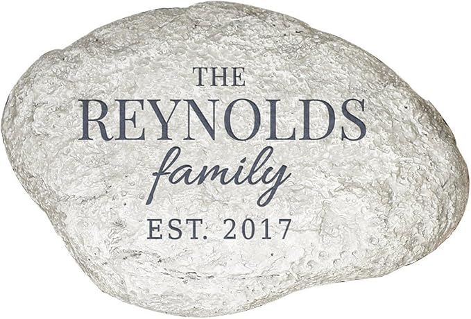 GiftsForYouNow Family Established Personalized Garden Stone, 11.5" W x 8.25" H x 2.5" D, Resin
