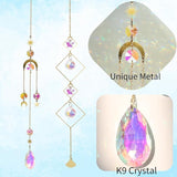 6pcs Crystal Suncatcher, Sun Catcher Hanging for Windows, Spiritual, Rainbow Maker, Crystal Indoor Garden Home Decor,Gemstone Prism（Set 2）