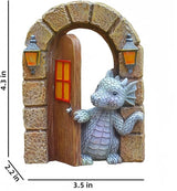 YWHWXB Garden Dragon Resin Sculpture,Lovely Outdoor Sculpture Ornaments,Garden Dragon Decor Statue for Home Patio Courtyard Lawn Decoration