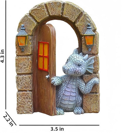 YWHWXB Garden Dragon Resin Sculpture,Lovely Outdoor Sculpture Ornaments,Garden Dragon Decor Statue for Home Patio Courtyard Lawn Decoration