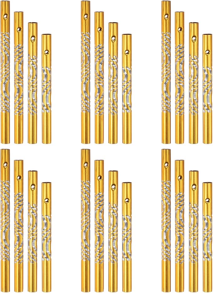 M METERXITY 24-Pack Wind Chime Tubes, 4 Sizes Aluminum Metal Wind Bell Empty Tubes for Outside/Adults Arts and Crafts/DIY [Yellow]