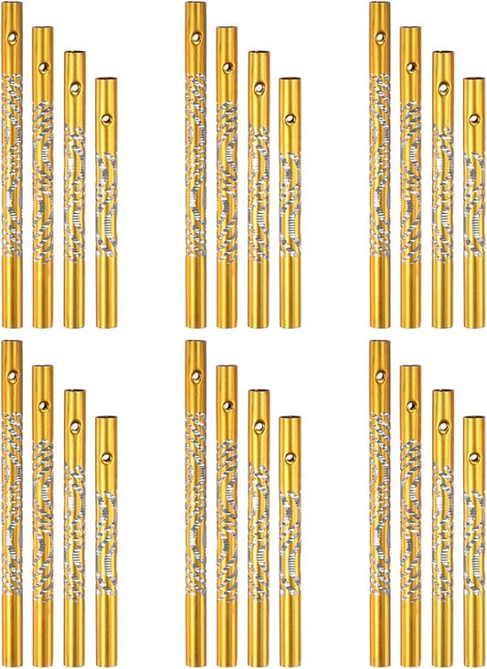 M METERXITY 24-Pack Wind Chime Tubes, 4 Sizes Aluminum Metal Wind Bell Empty Tubes for Outside/Adults Arts and Crafts/DIY [Yellow]