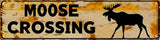 WSUPBPR Funny Metal Sign Decor Moose Crossing Road Signs Warning Sign Outdoors Wall Fence Forest Decor coffee Bar Art 16x4 in