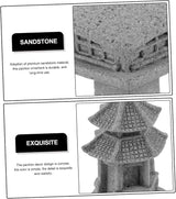 POPETPOP 3pcs Miniature Pavilion Statue Garden Decor for Bonsai Landscape Sandstone Garden Ornaments for Decoration