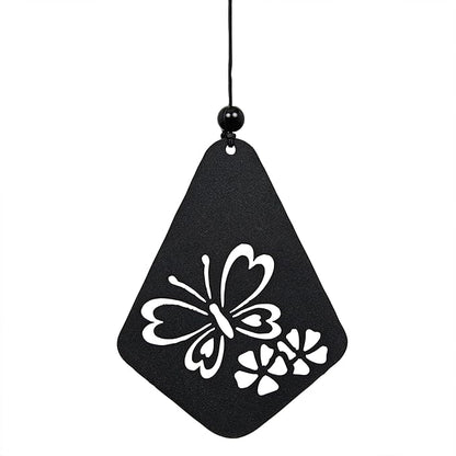 Alpine Corporation KAW196HH-BK Metal Wind Chime w/Butterfly Windcatcher, Decorative Garden & Patio Chime, 51''H, Black