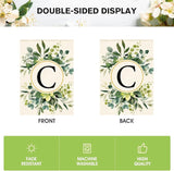 AVOIN colorlife Monogram Letter C Floral House Flag 28x40 Inch Double Sided Outside, Family Last Name Initial Yard Outdoor Decoration