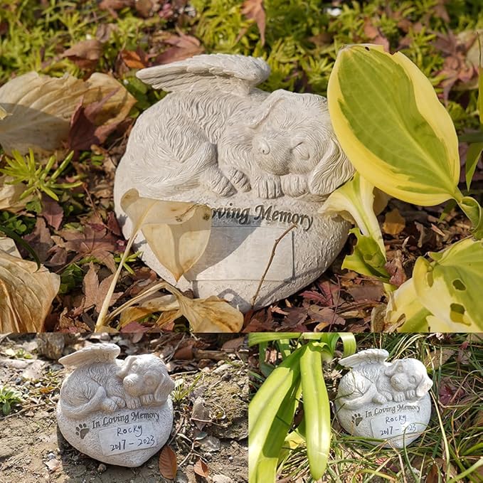 DIY Pet Memorial Stone - Personalized Outdoor Garden Memorial Gift for Loss of Dog, Customizable Keepsake for Pet Lovers(Dog)