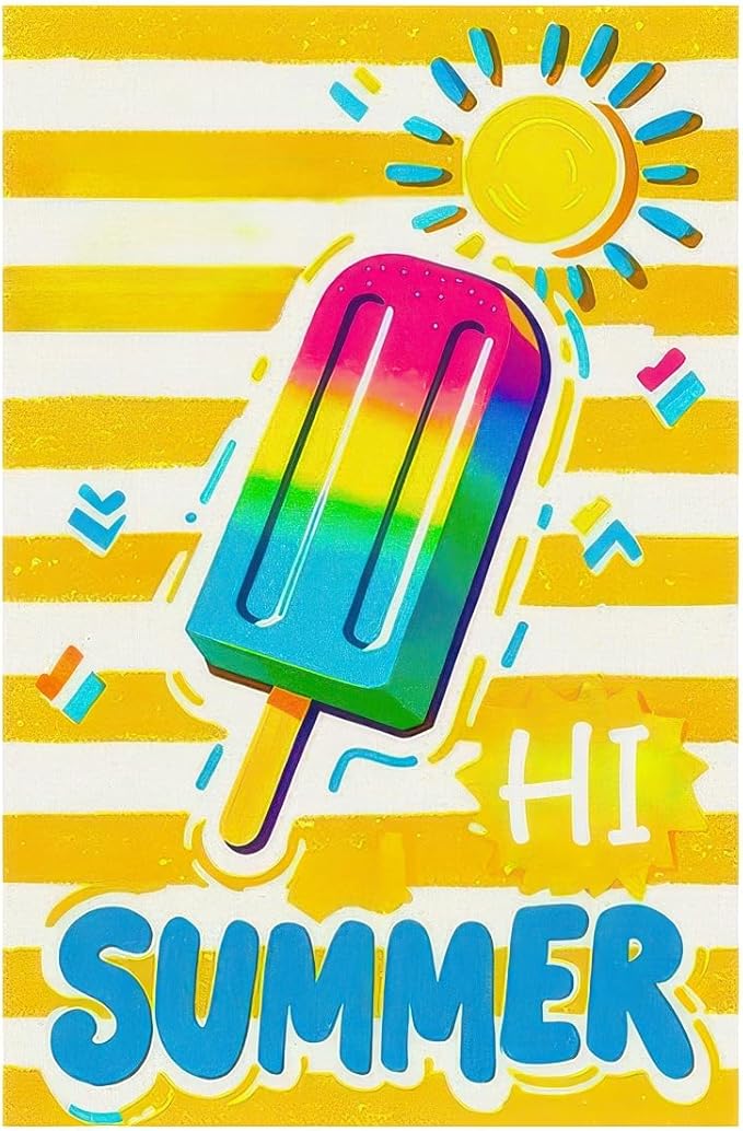 BlissYard Summer Garden Flags 12x18 Double Sided Summer Banner Beach Gardens Flag Bright Popsicle Sun Design Holiday Outside Decorations Yard Flags for Seasonal Decoration in Yard and Garden