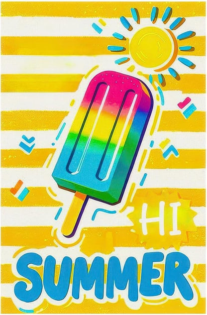 BlissYard Summer Garden Flags 12x18 Double Sided Summer Banner Beach Gardens Flag Bright Popsicle Sun Design Holiday Outside Decorations Yard Flags for Seasonal Decoration in Yard and Garden