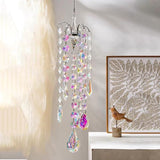Crystal Sun Catcher Hanging Suncatchers Crystal Prisms Wind Chime Room Decor for Garden Home Windows Decoration (Colored Chandelier)