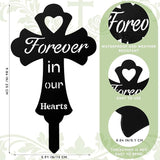Grave Decorations for Cemetery: Forever in Our Hearts Metal Pet Grave Marker - Cross Sympathy Memorial Stake for Outdoor. Ideal Gifts to Honor The Memory of Departed Loved Ones(9.8 x 5.6'')