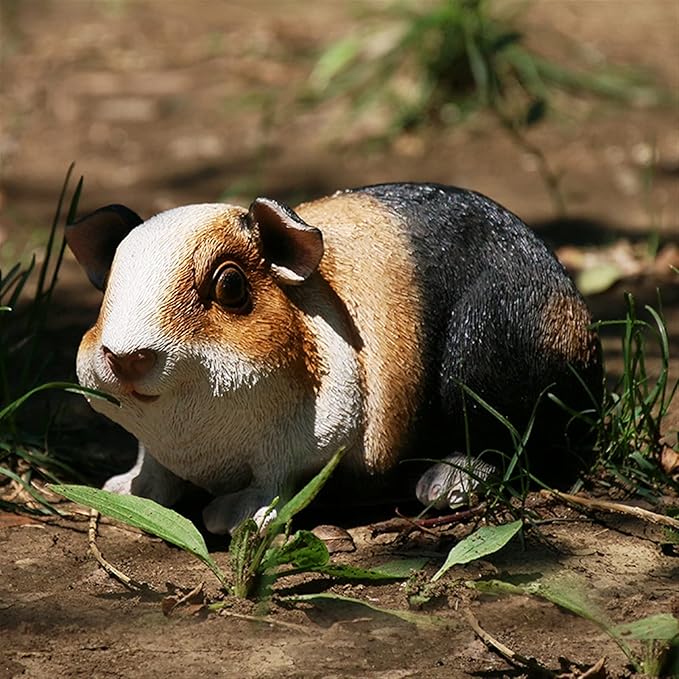 Outdoor Statues AO Guinea Pig Figurines Garden Cute Cartoon Animals Model Garden decor,3.9inch High