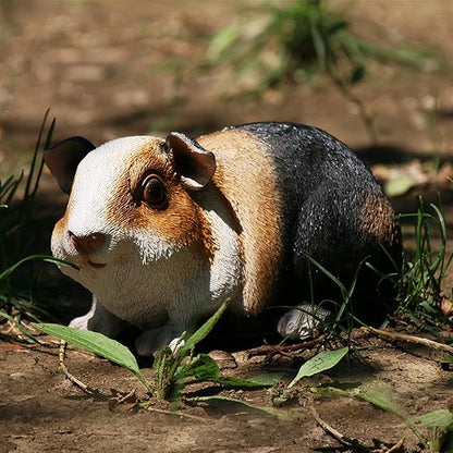 Outdoor Statues AO Guinea Pig Figurines Garden Cute Cartoon Animals Model Garden decor,3.9inch High