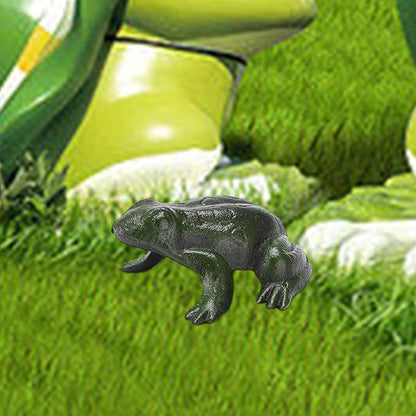 BRASSTAR Cast Iron Simulation Green Frog Statue Paperweight Lawn Garden Home Office Desk Figurine Decor TQGJPT540