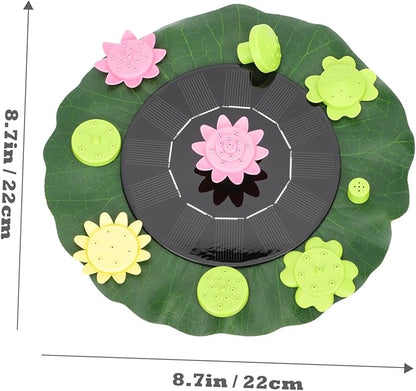 MERRYHAPY Solar-powered Floating Fountain with Nozzles for Ponds and Gardens Durable Lotus-leaf Design for Summer Outdoor Decor