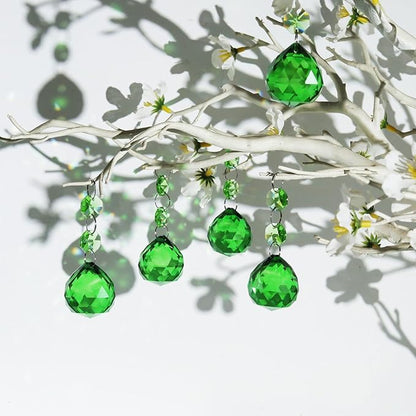 Pack of 10 Green Crystal Ball Prism 30mm Suncatcher Chandelier Prisms Part Decor Rainbow Maker