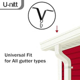 U-nitt Gutter Clip for Rain Chain Installation DIY | Gutter Adapter for Roof Downspout Chain | Water Collection | Black 2 PK, Heavy Metal, 6 X 5 inches, Adjustable, Fits 2 in Gutter Hole
