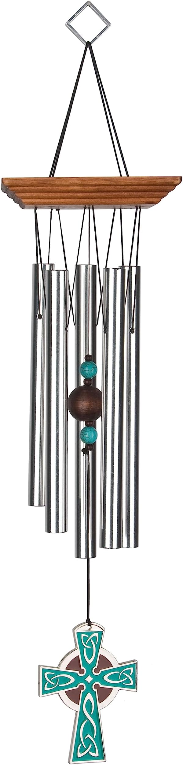 Woodstock Wind Chimes Garden Decor for Outside Outdoor Patio Décor, Front Porch Décor, 17" Woodstock Celtic Chime Celtic Cross Wind Chime, Inspirational Wind Chimes (WCCC)