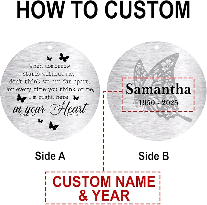 ASTARIN Personalized 30" Bereavement Wind Chimes for Outside, Memorial Gift in Remembrance of a Loved One, Sympathy Gift for Loss of Mother Father Husband, Garden Patio Decor