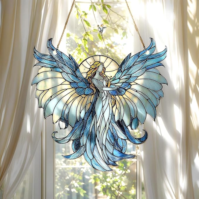 Our Lady of Guadalupe Acrylic Suncatcher, Suncatchers for Window Hanging Ornament, Christian Stained Glass Effect Art Garden Decor for Lover, Gifts for Mother's Day, Mom, Grandma, Wife, Women, Nana