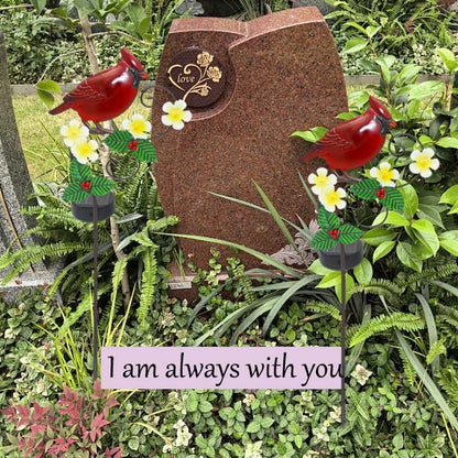 Grave Decorations for Cemetery 34 inch Cardinal Decor Cardinal Solar Light Cemetery Decorations for Grave Cardinals Gifts Decorative Garden Stakes