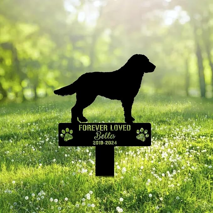 Custom Kuvasz Dog Metal Memorial Garden Stake Personalized Pet Grave Marker Name Sign Remembrance Stake Decor Sympathy Dog Loss,Outdoor Statues for Yard Garden Lawn Patio Pathway Grave Ornament.