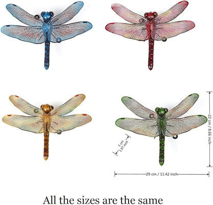 PROW® Metal Insect Ornament Hanging Colorful Dragonfly, Indoor Outdoor Metal Garden Statue Ornament, Spring Ornament for Gardening Enthusiasts
