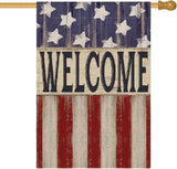 AVOIN colorlife Patriotic 4th of July House Flag 28x40 Inch Double Sided Outside, Memorial Day Retro American Stars and Stripes Welcome Yard Outdoor Decoration