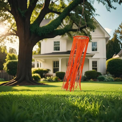Tassel Windsock, Ribbon Wind Streamer for Outdoor and Indoor Decorations, 37.5-Inch (Orange)